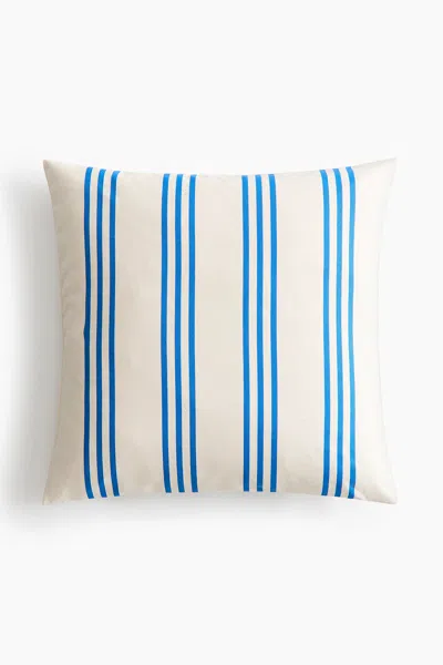 H&m Outdoor Cushion Cover In Blue/striped