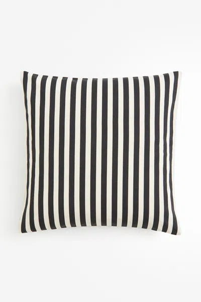 H&m Outdoor Cushion Cover In Dark Gray/striped