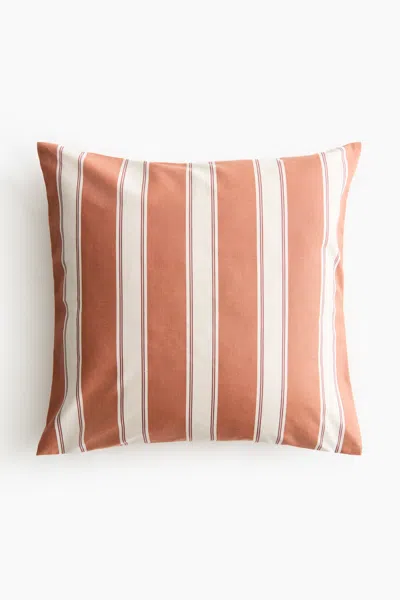 H&m Outdoor Cushion Cover In Orange/striped