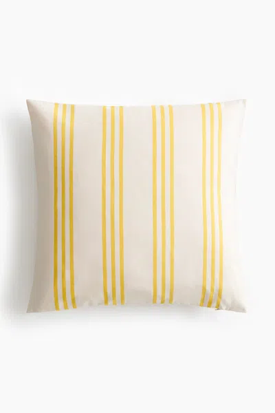 H&m Outdoor Cushion Cover In White/yellow Striped