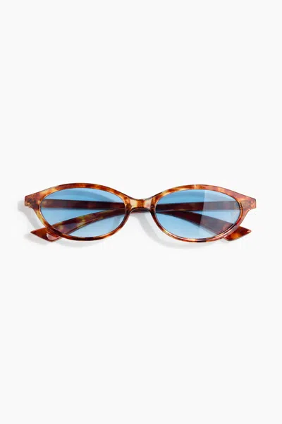 H&m Oval Sunglasses In Brown/tortoiseshell Pattern