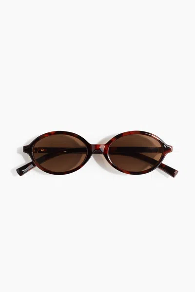 H&m Oval Sunglasses In Brown/tortoiseshell-patterned