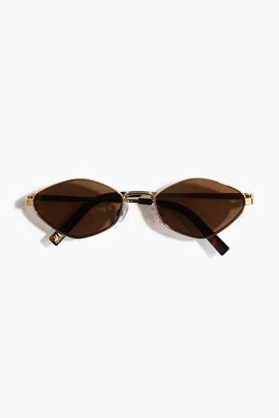 H&m Oval Sunglasses In Dark Brown