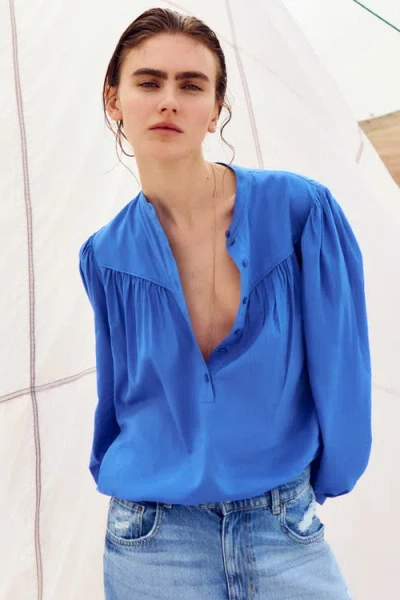H&m Oversized Blouse In Blue