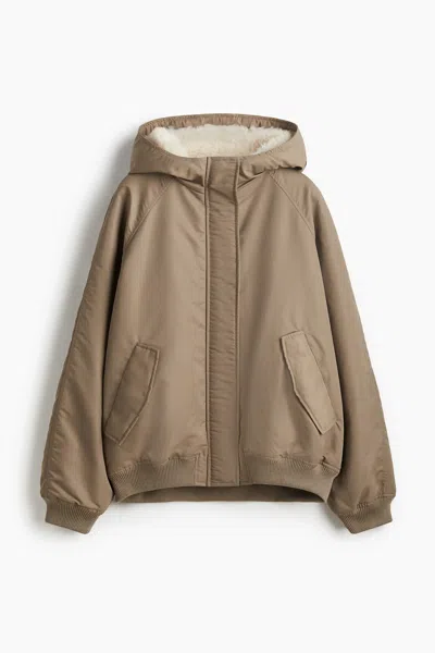 H&m Oversized Bomber Jacket In Gold