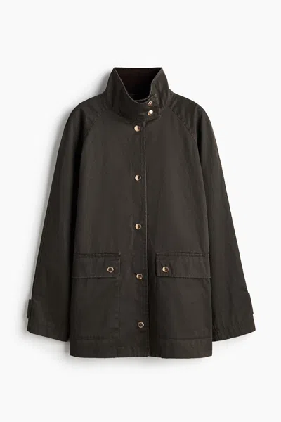 H&m Oversized Cargo Jacket In White