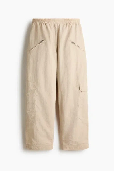H&m Oversized Cargo Trousers In Neutral