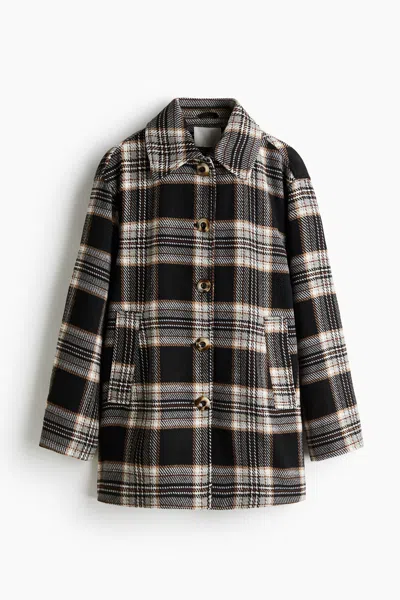 H&m Oversized Coat In Black