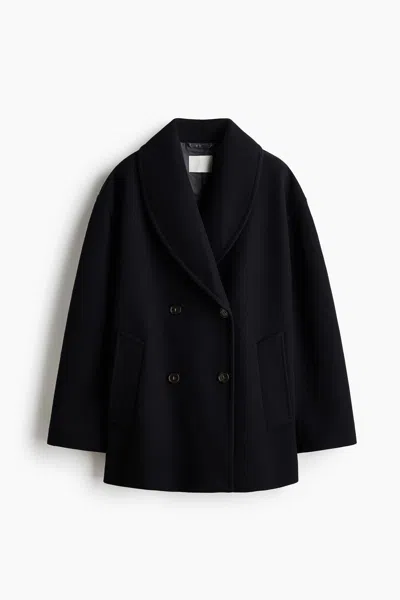 H&m Oversized Coat In Blue