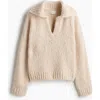 H&m Oversized Collared Jumper In Neutral