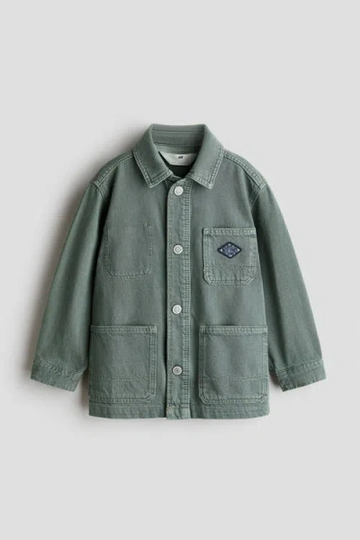 H&m Kids'  Oversized Cotton Overshirt In Gray