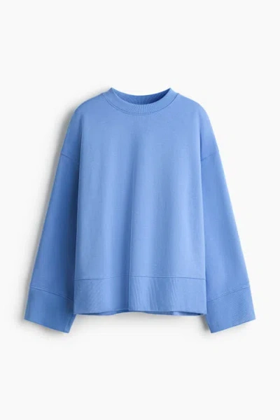 H&m Oversized Cotton Sweatshirt In Blue