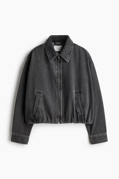 H&m Oversized Denim Jacket In Gray