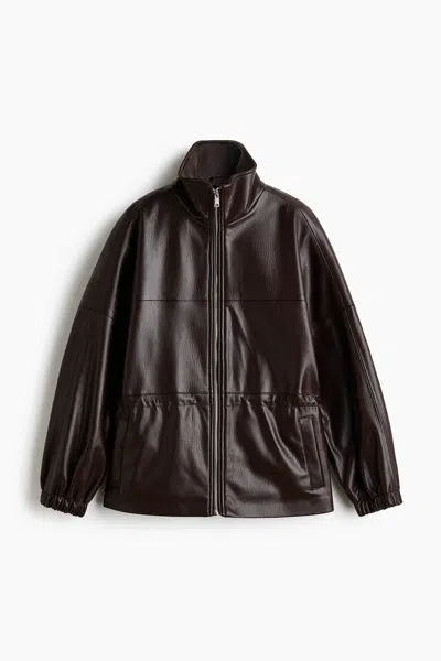 H&m Oversized Drawstring-waist Jacket In Black