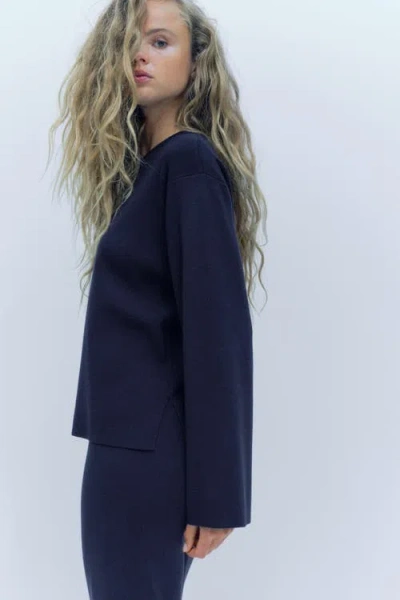 H&m Oversized Fine-knit Sweater In Blue