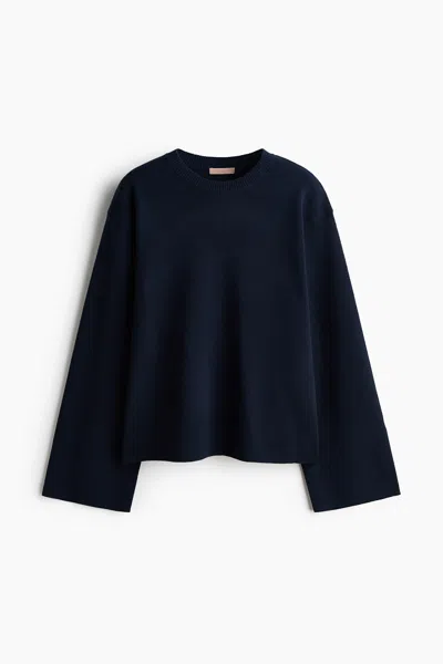 H&m Oversized Fine-knit Sweater In Blue