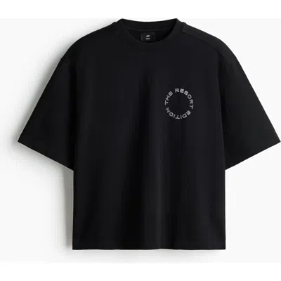 H&m Oversized Fit Boxy-style T-shirt In Black