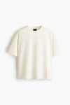 H&m Oversized Fit Boxy-style T-shirt In Neutral
