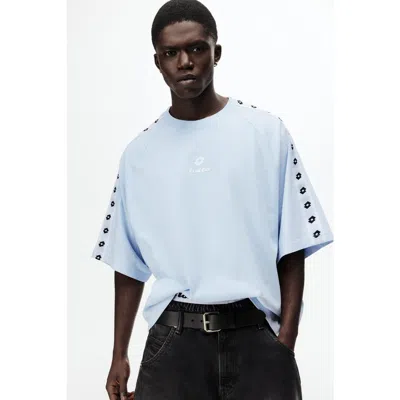 H&m Oversized Fit Cotton T-shirt In Blue