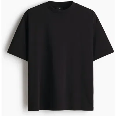 H&m Oversized Fit Cotton T-shirt In Black