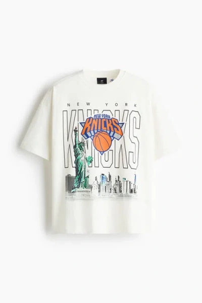 H&m Oversized Fit T-shirt In White