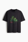 H&m Oversized Fit T-shirt In Black
