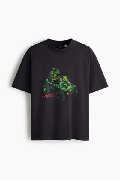 H&m Oversized Fit T-shirt In Black