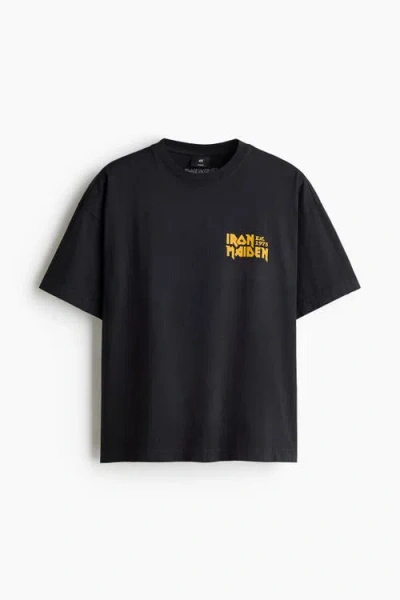 H&m Oversized Fit T-shirt In Black
