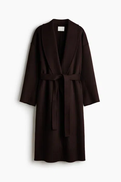 H&m Oversized Handmade Wool-blend Coat In Black