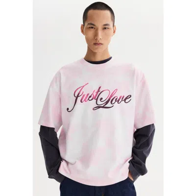 H&m Oversized Heat Reactive Printed T-shirt In Pink