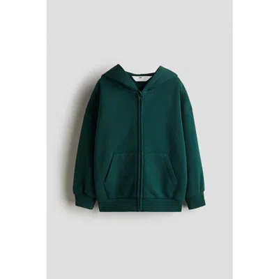 H&m Kids'  Oversized Hooded Jacket In Green