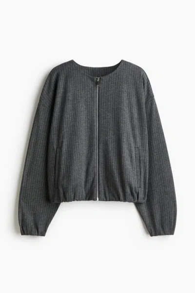 H&m Oversized Jersey Jacket In Gray