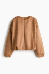 H&m Oversized Jersey Jacket In Brown