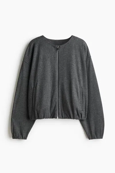 H&m Oversized Jersey Jacket In Gray