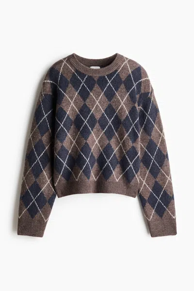 H&m Oversized Knit Sweater In Brown