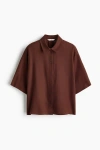 H&m Oversized Linen-blend Shirt In Multi