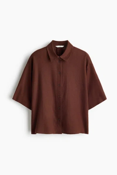 H&m Oversized Linen-blend Shirt In Multi