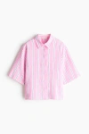H&m Oversized Linen-blend Shirt In Multi