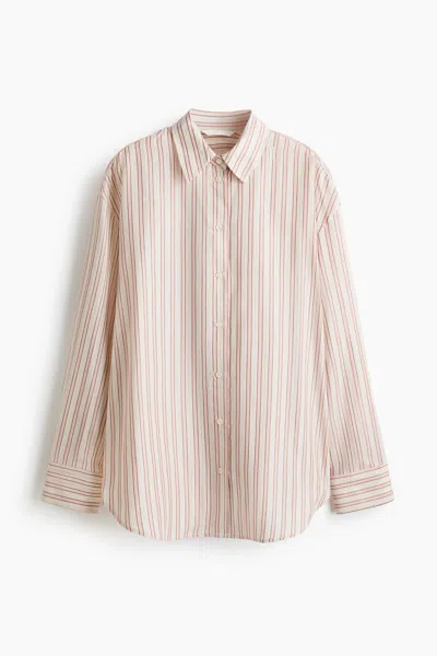 H&m Oversized Lyocell-blend Shirt In Pink