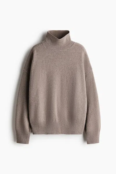 H&m Oversized Mock-turtleneck Sweater In Gray