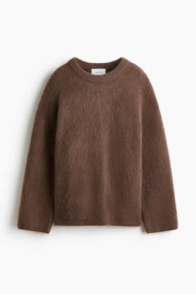 H&m Oversized Mohair-blend Sweater In Brown