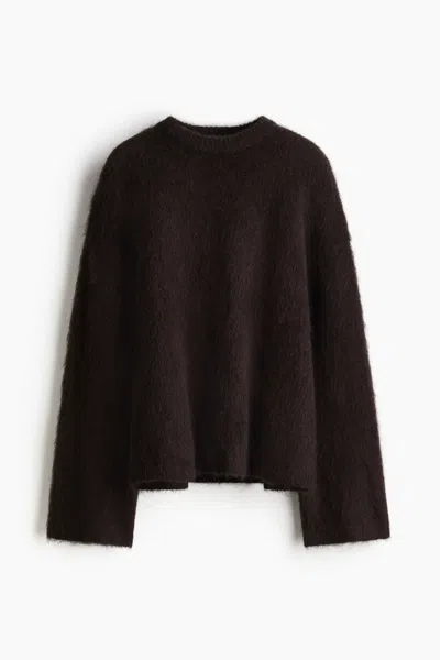 H&m Oversized Mohair-blend Sweater In Brown