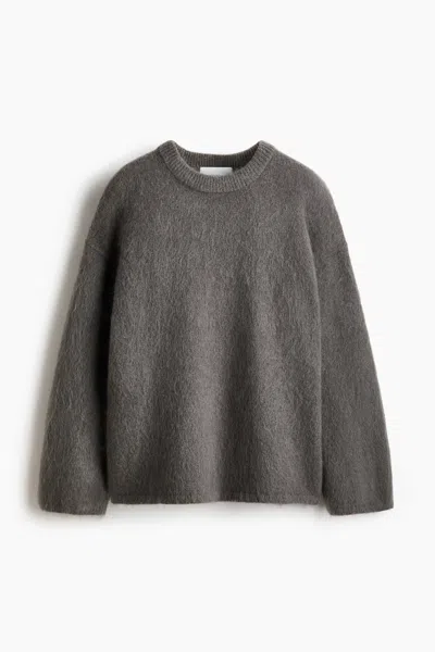 H&m Oversized Mohair-blend Sweater In Gray