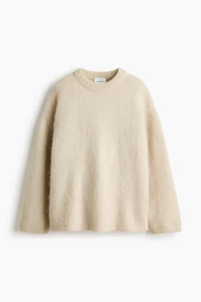 H&m Oversized Mohair-blend Sweater In White
