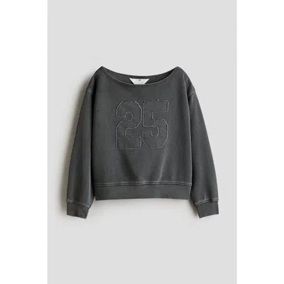 H&m Kids'  Oversized Off-the-shoulder Top In Black