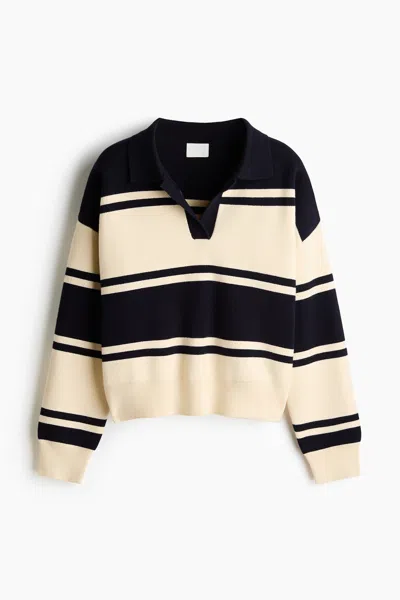H&m Oversized Polo Shirt In Black