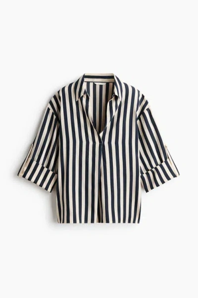 H&m Oversized Popover Shirt In Blue
