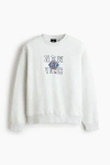 H&m Oversized Printed Sweatshirt In White