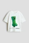H&m Oversized Printed T-shirt In White