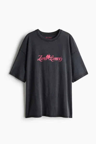 H&m Oversized Printed T-shirt In Gray